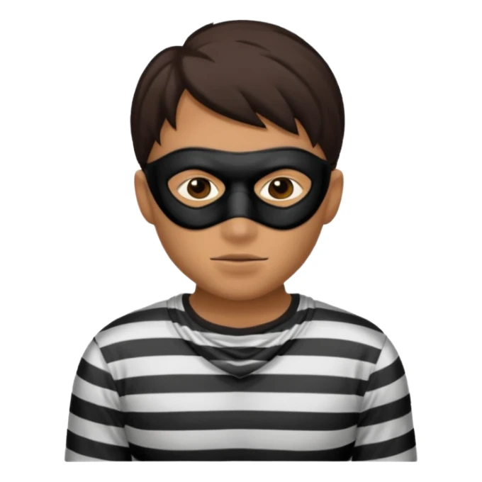 thief, with stripped shirt, facemask, thief mask. sticker