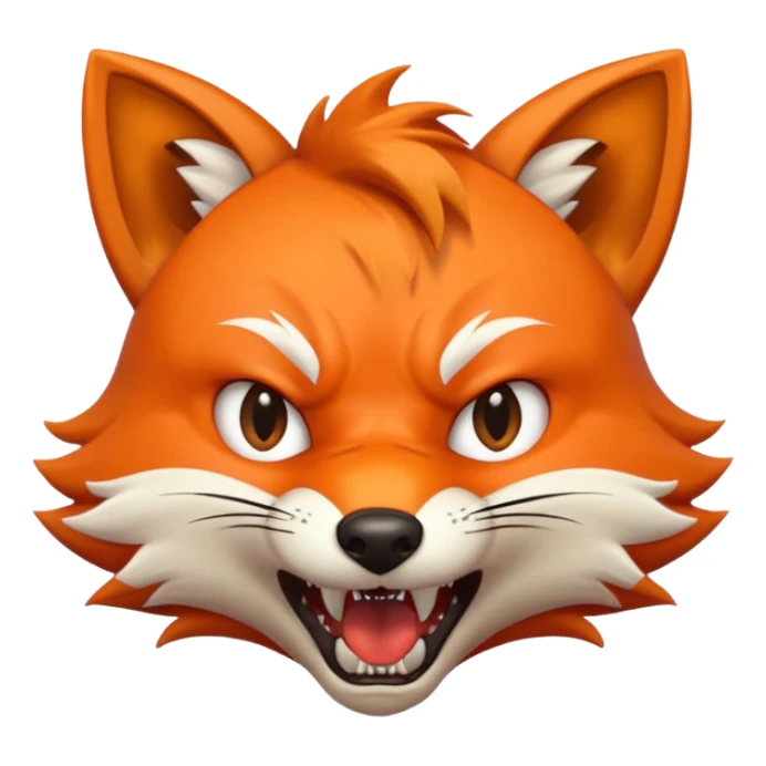 renard entier en colère sticker