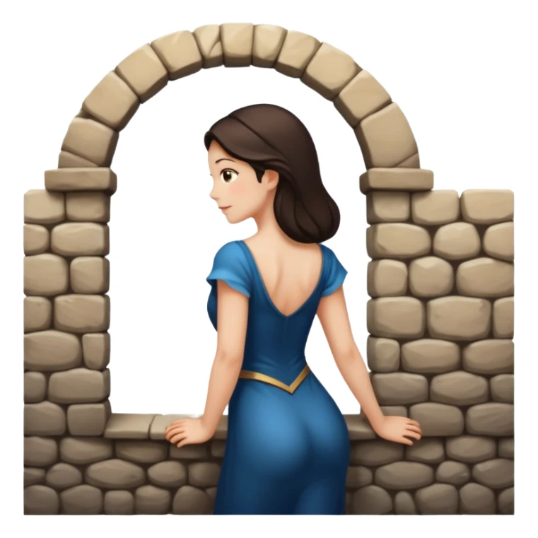 Female back arched in moonlight, skin glowing against stone walls sticker