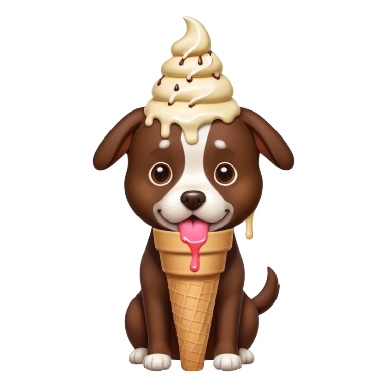 Dog with an ice cream in his head sticker