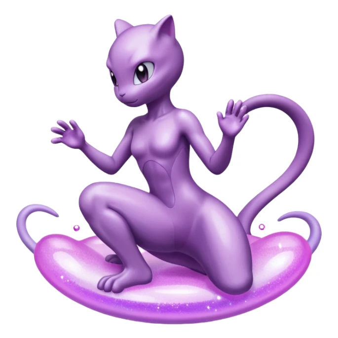 Pokemon legendary glitter purple and pink mewtwo sticker