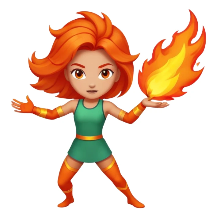 Girl Confident, energetic, competitive, bold. Think fiery colors, dynamic pose. sticker