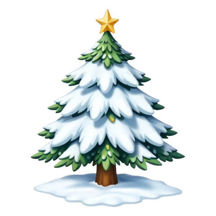 Christmas tree in the shape of snow sticker