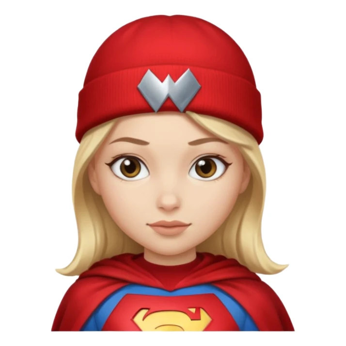 girl superhero with beanie sticker