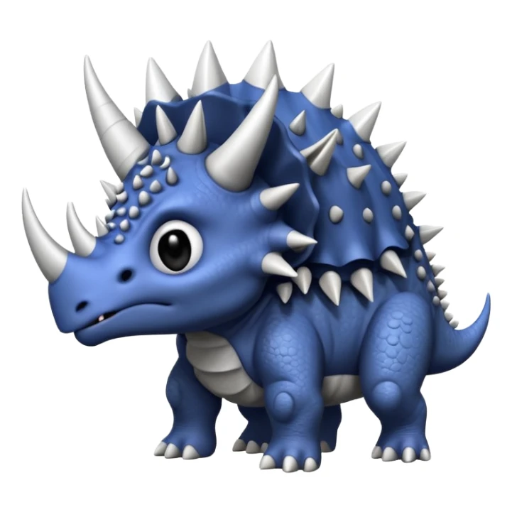 cute triceratops angry, black and white sticker