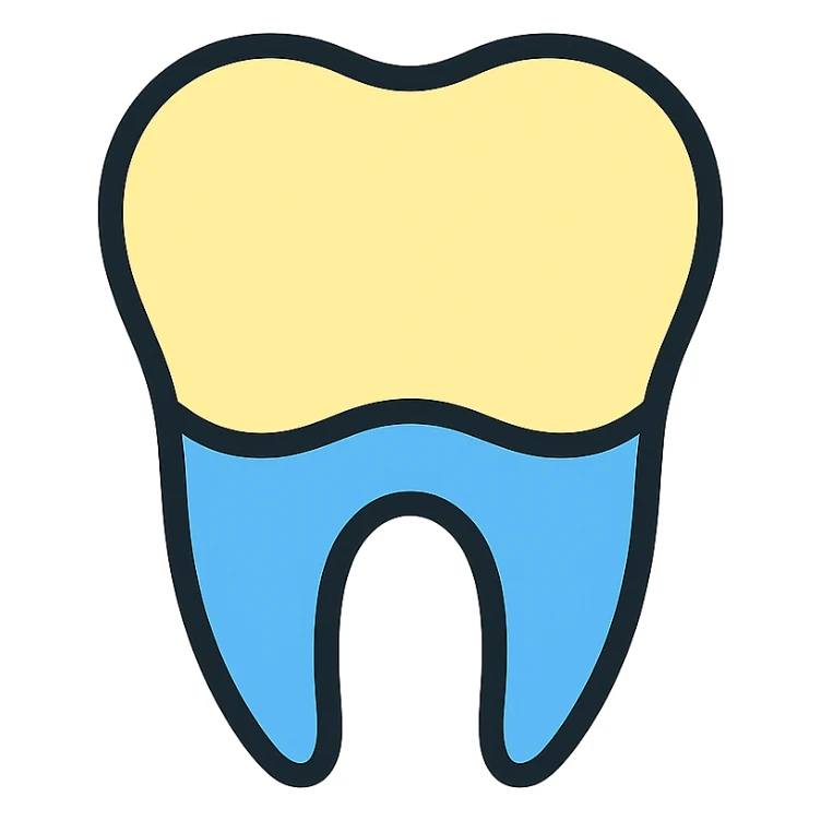 single tooth modern friendly color outline icon sticker