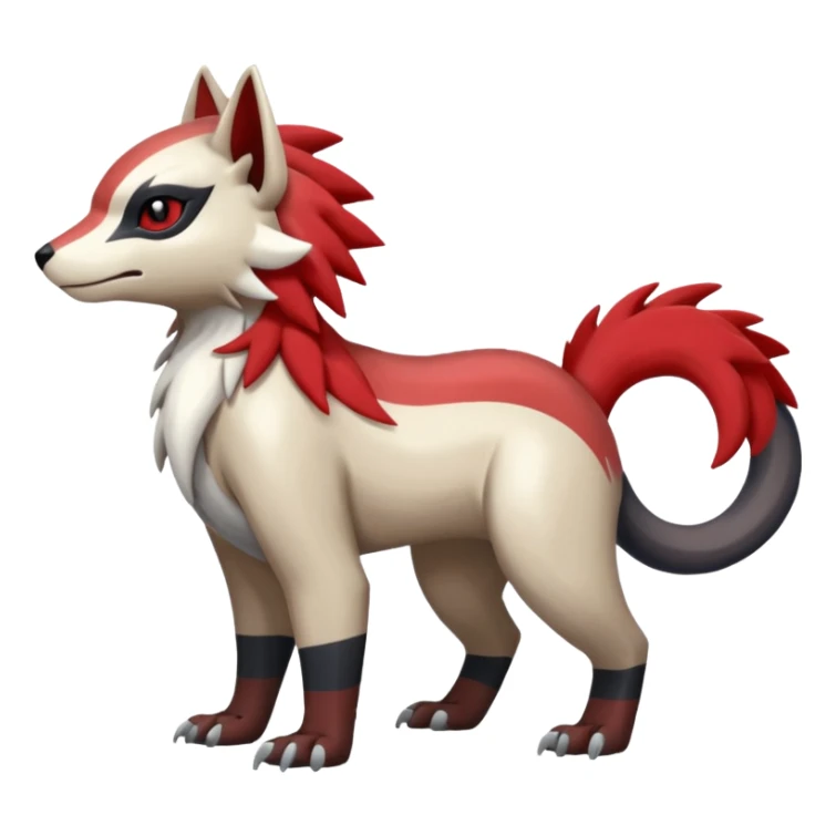 Shiny Brown Red Black Grey White Beige Linoone-Absol-Trico-Hybrid (Full body) sticker