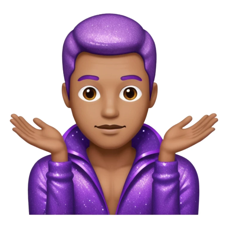 man office supervisor wearing glitter purple glittery clothes sticker