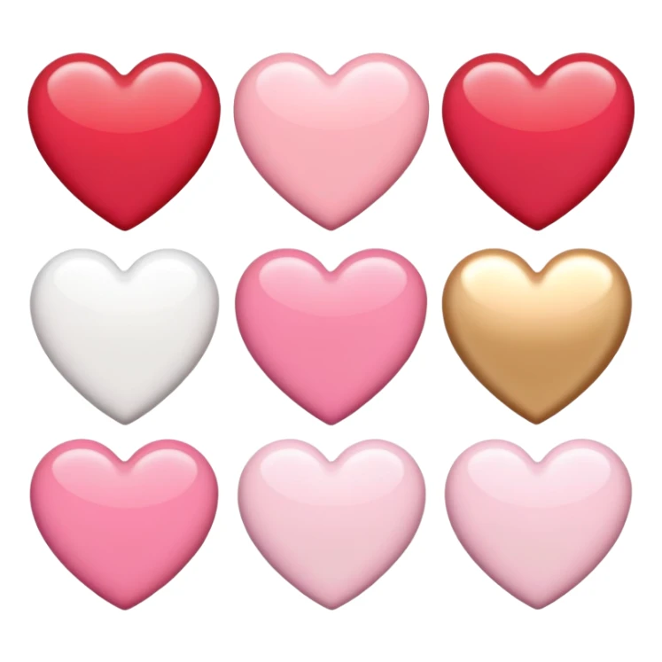 Romantic pastel red and pink and white and gold hearts sticker