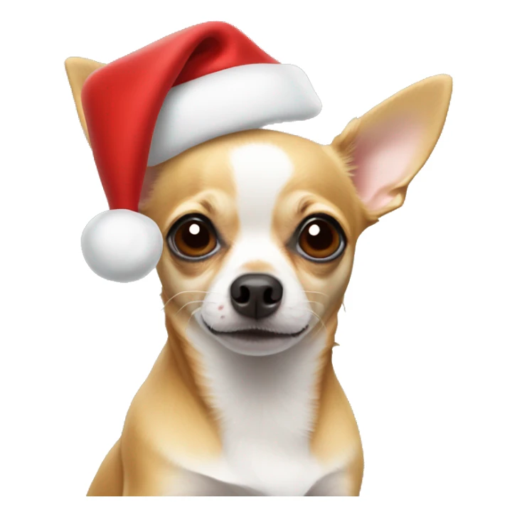 Chihuahua wearing santa hat sticker