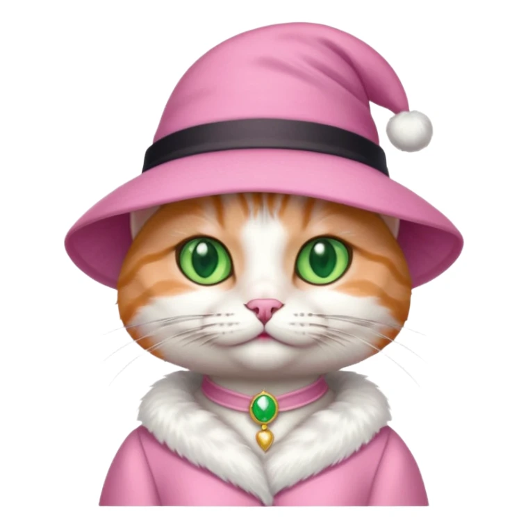 Cat in a hat wearing a pink gown sticker