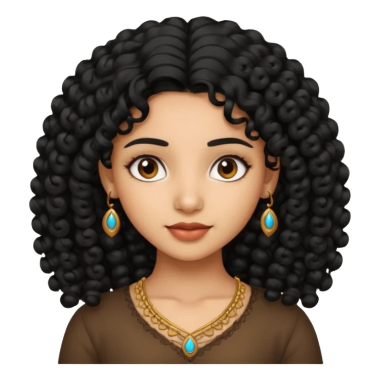 a pretty indian curly haired girl  sticker