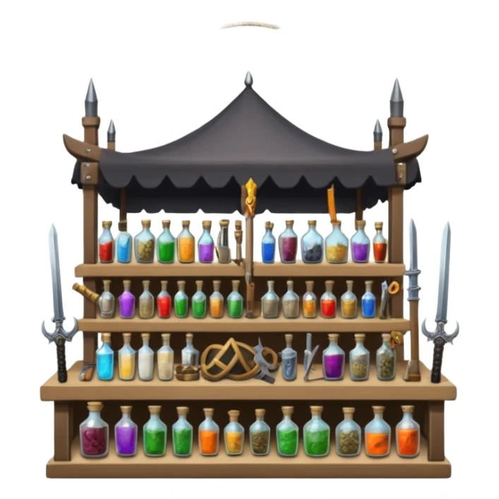 weapon market where we buy sword ,armor, potion  sticker