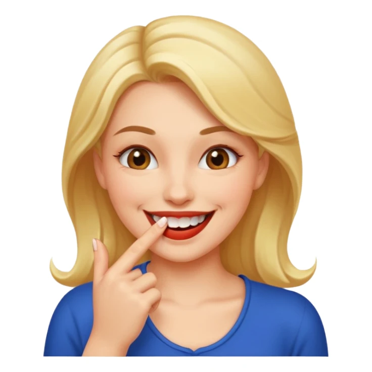 Carita sonriente sexy mordiéndose un dedo sticker