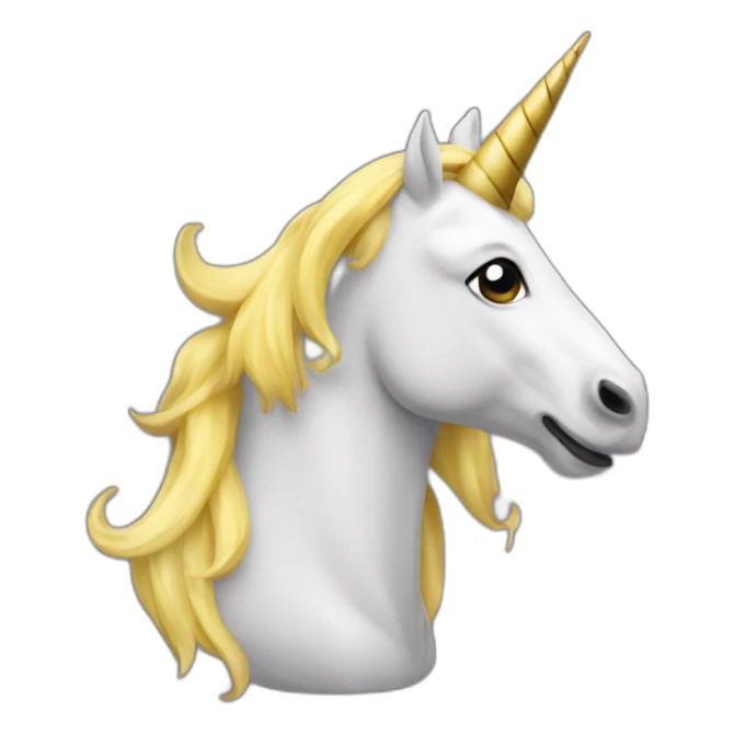 Unicorn with banana as horn sticker