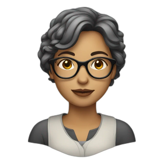 woman with glasses sticker