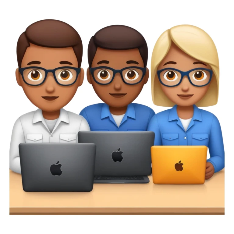 4 software engineers who works for bugs and improvement of software sticker