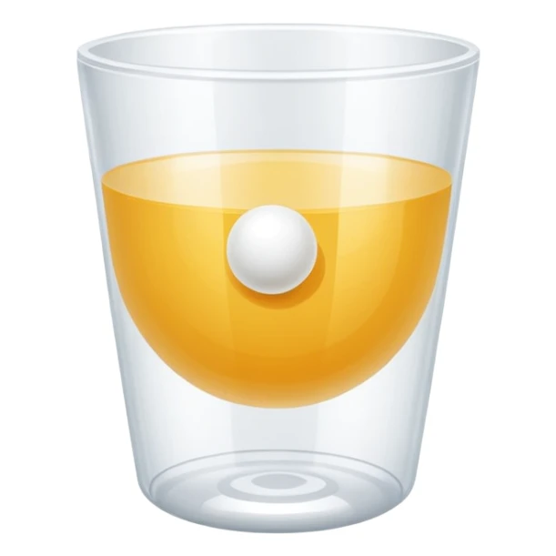 Generami l’emoji di un bicchiere solido di plastica e una pallina da ping-pong (tipo beer pong) sticker