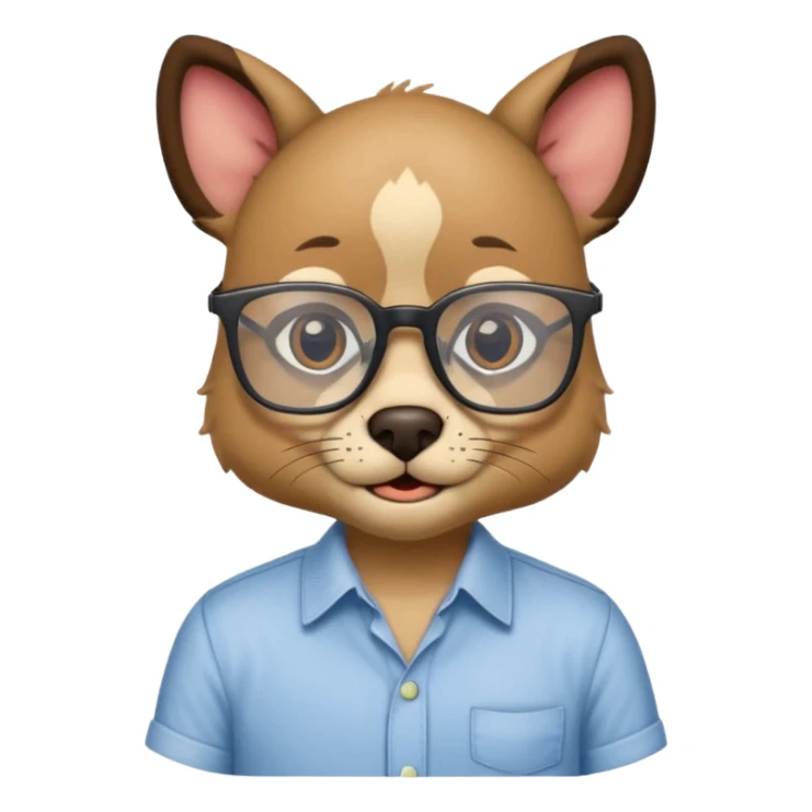 animal with glasses and shirt sticker