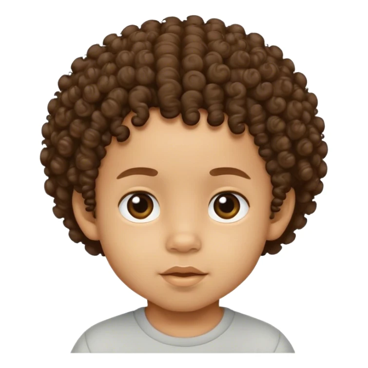 A lightskin 2 year old small boy with curly hair  sticker