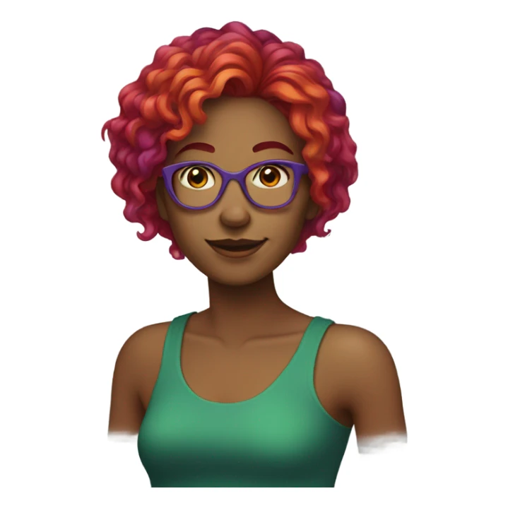 A woman that has rainbow hair sticker