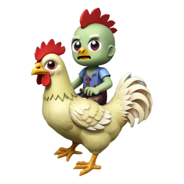 baby zombie riding a chicken, minecraft chicken jockey sticker