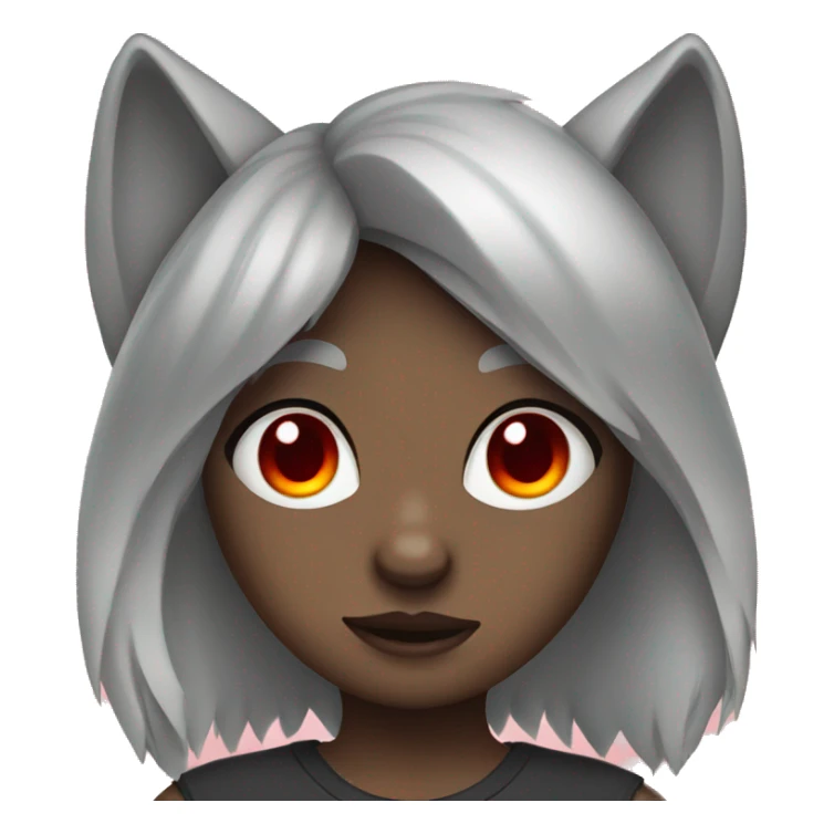 Cartoon Wolf hair girl with Red eyes sticker