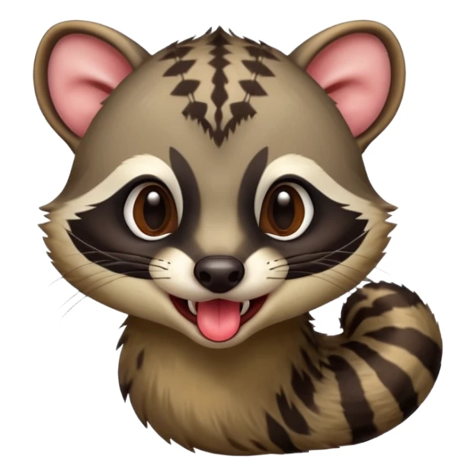 civet with yummy expression and long tongue sticker