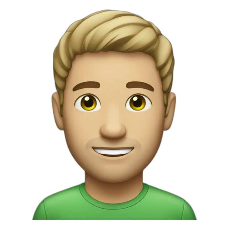 a man with very short hair, unshaven and green eyes sticker