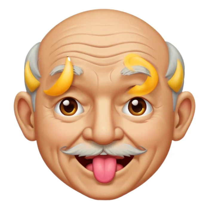 old man winking with his tongue out sticker