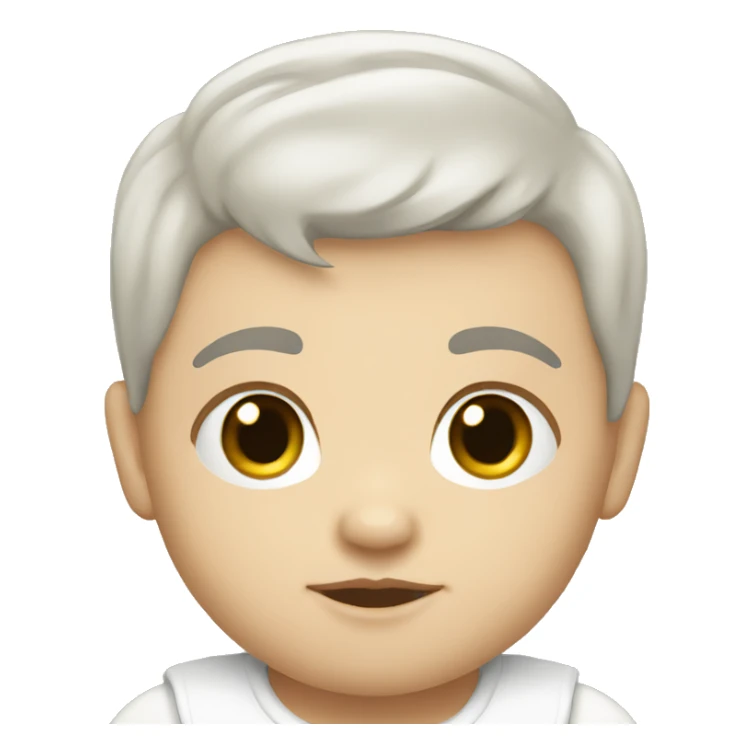 White baby bold with black beard sticker