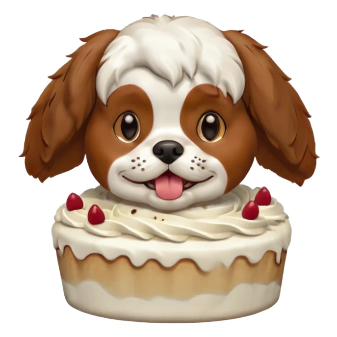 Happy birthday from a St. Charles spaniel eating cake sticker