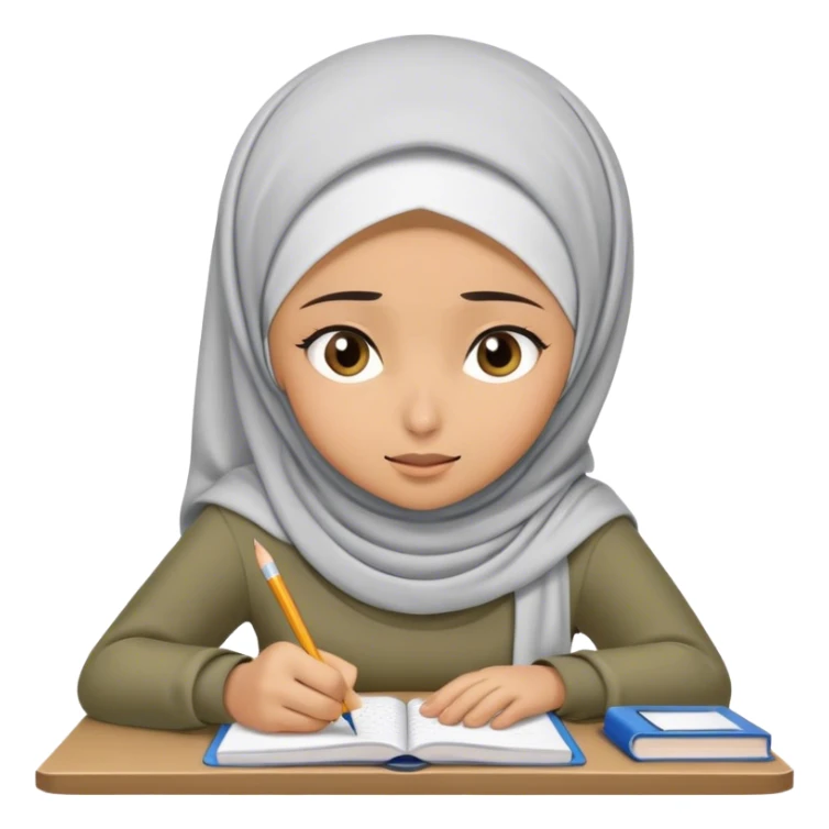 hijabi girl doing homework looking stressed sticker