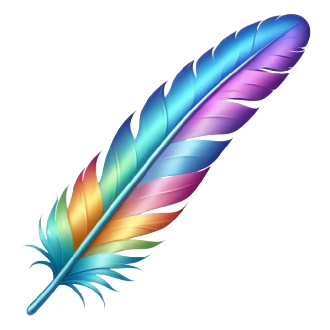 Shiny iridescent glossy vibrant colorful Pastel feather  sticker