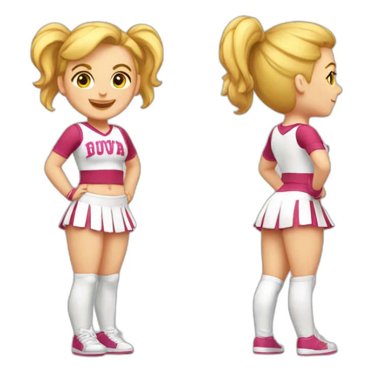 Full body Caucasian curvy cheerleader back and front views sticker
