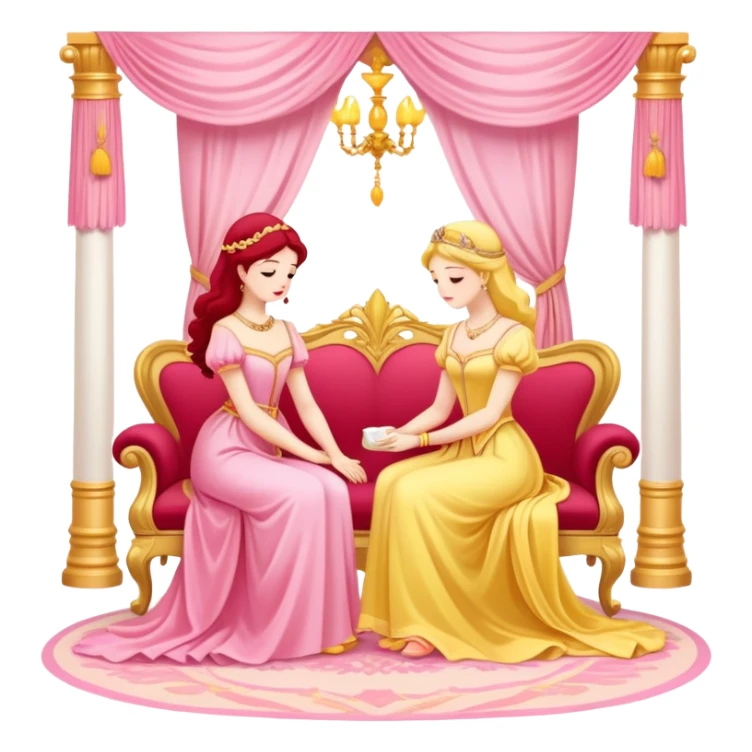 Romantic pink-red-gold-yellow-white pastel lush royal aesthetic sticker