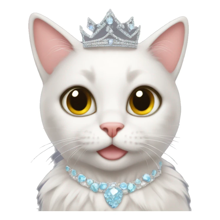 cat wearing princess tiara and tutu sticker