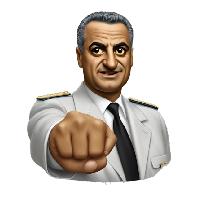 Gamal Abdel Nasser photorealistic points a finger sticker