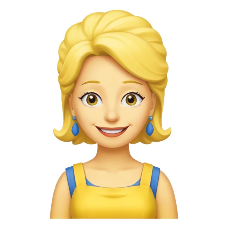 Marge Simpson with dress yellow with complete yellow sticker