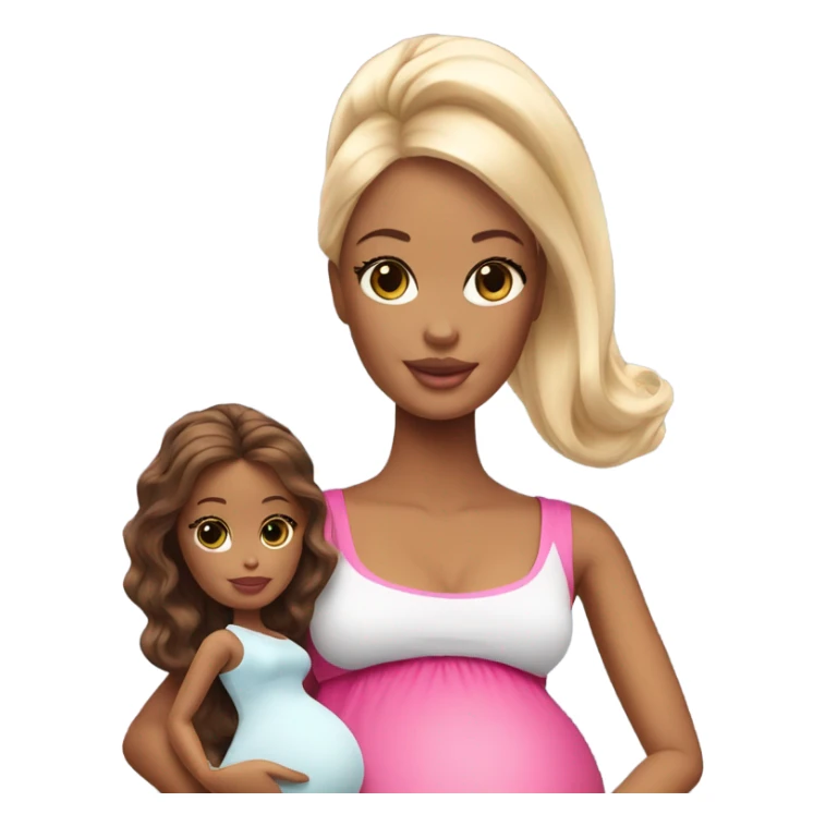 Pregnant barbie with doula sticker