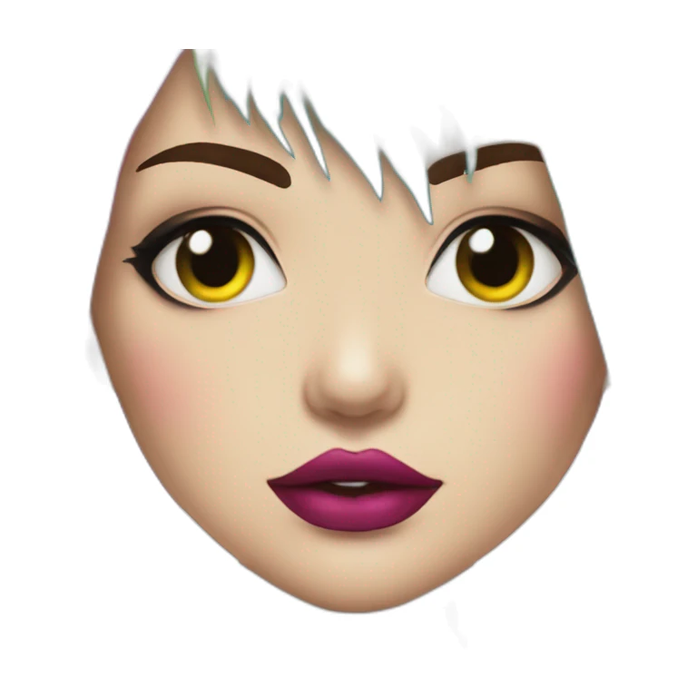 Lip studs colorful hair punk girl sticker