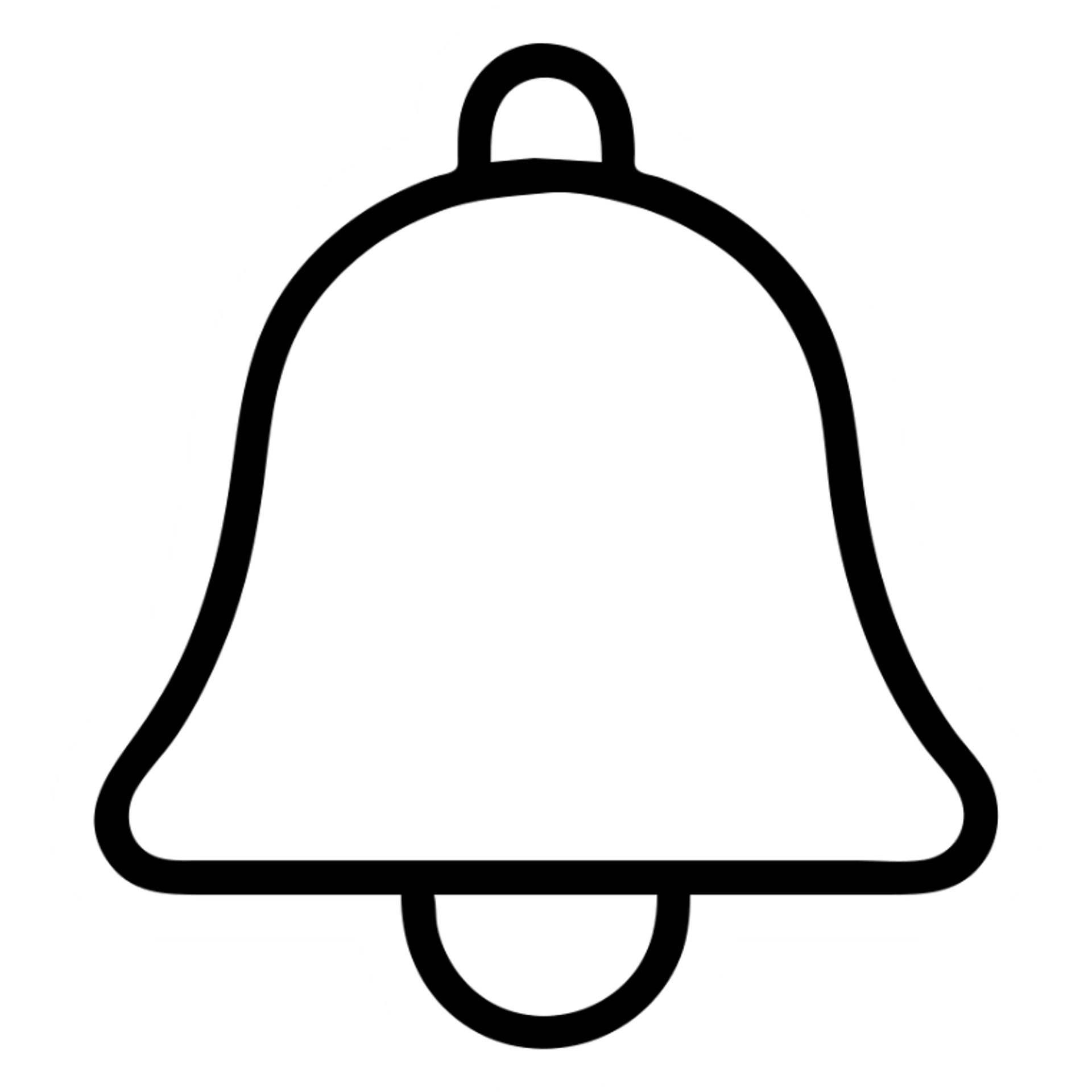 a bell icon with black outline and no fill sticker