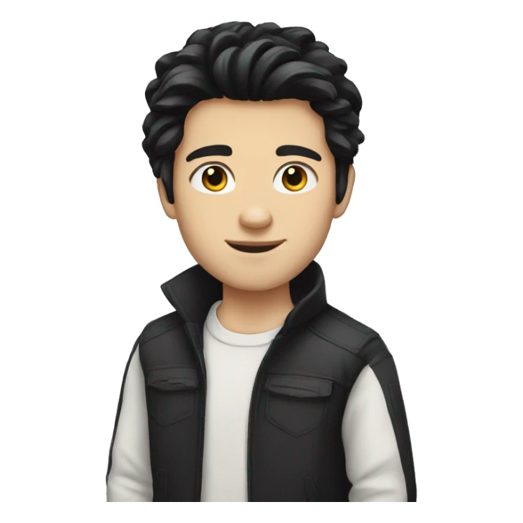 young white guy with tall black hair sticker