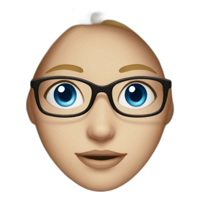 A blonde Girl with Blue eyes and glasses sticker
