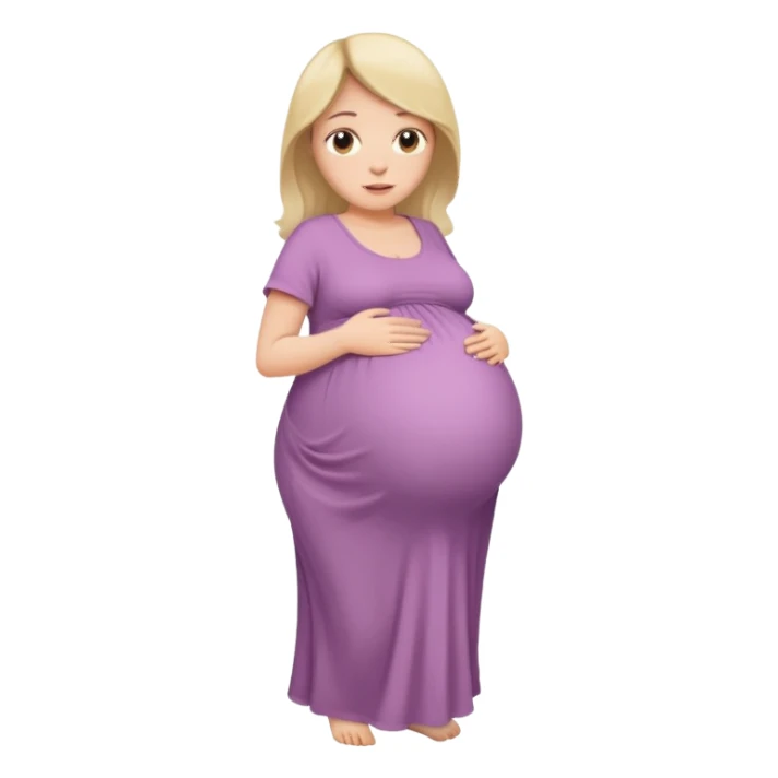 very heavily pregnant overdue lady with large belly  sticker