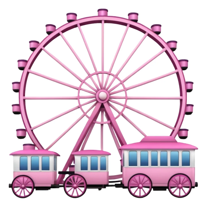 mix light pink dark pink and white theme park Ferris wheel sticker