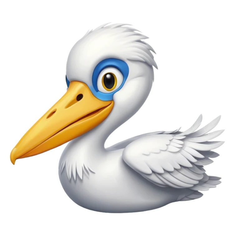 Create a really simple cartoon pelican emoji that i can copy and paste into text sticker