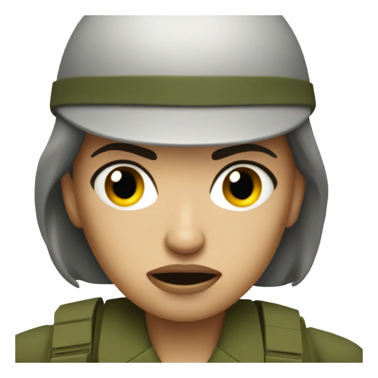 angry military woman sticker