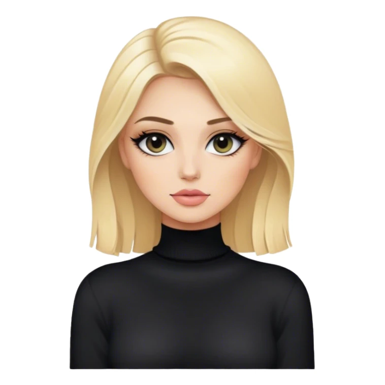 portrait of glamorous blonde makeup artist, black sweater sticker