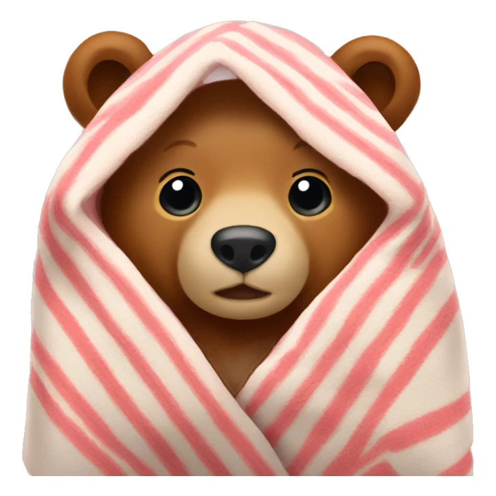 bear cozy in blanket sticker